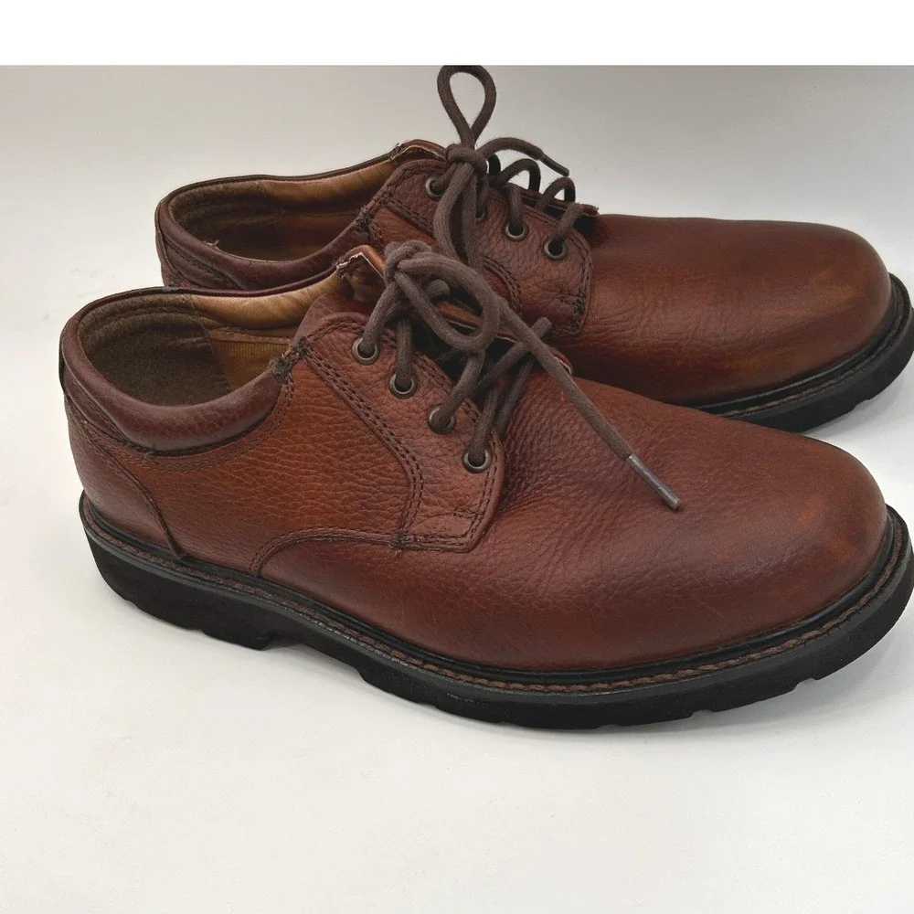 Dockers Men's Brown Leather Oxford Shoes Oil Resistant Soles Size 10 Heritage